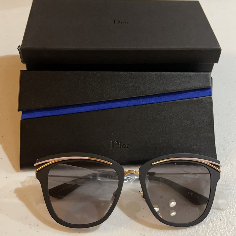 So Dior square Cat Eye black 53mm sunglasses NEW - Picture 10 of 16